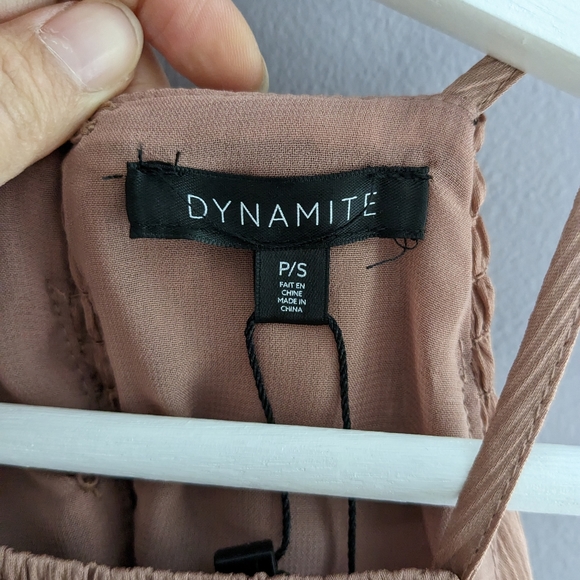 DYNAMITE New with Tags Blush/Rose Smocked Halter Top Size Small S - Picture 3 of 9